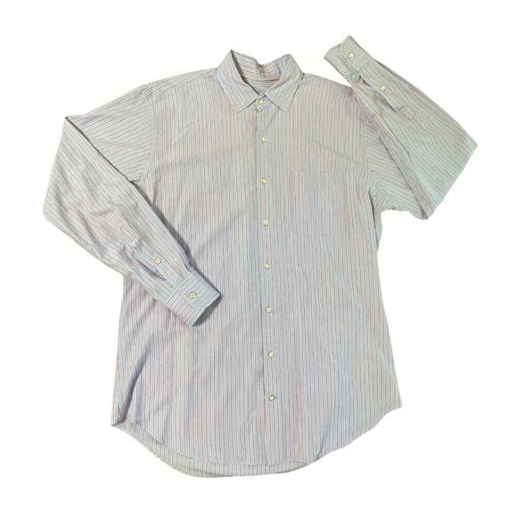 Peter Millar Seaside Collection LS Button Up Shirt Stripes Blue & Pink XL Men - Picture 1 of 8
